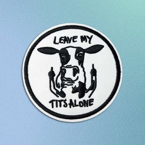 Funny cow patch for jackets, Iron on feminist patch for hats, Animal patches for backpacks