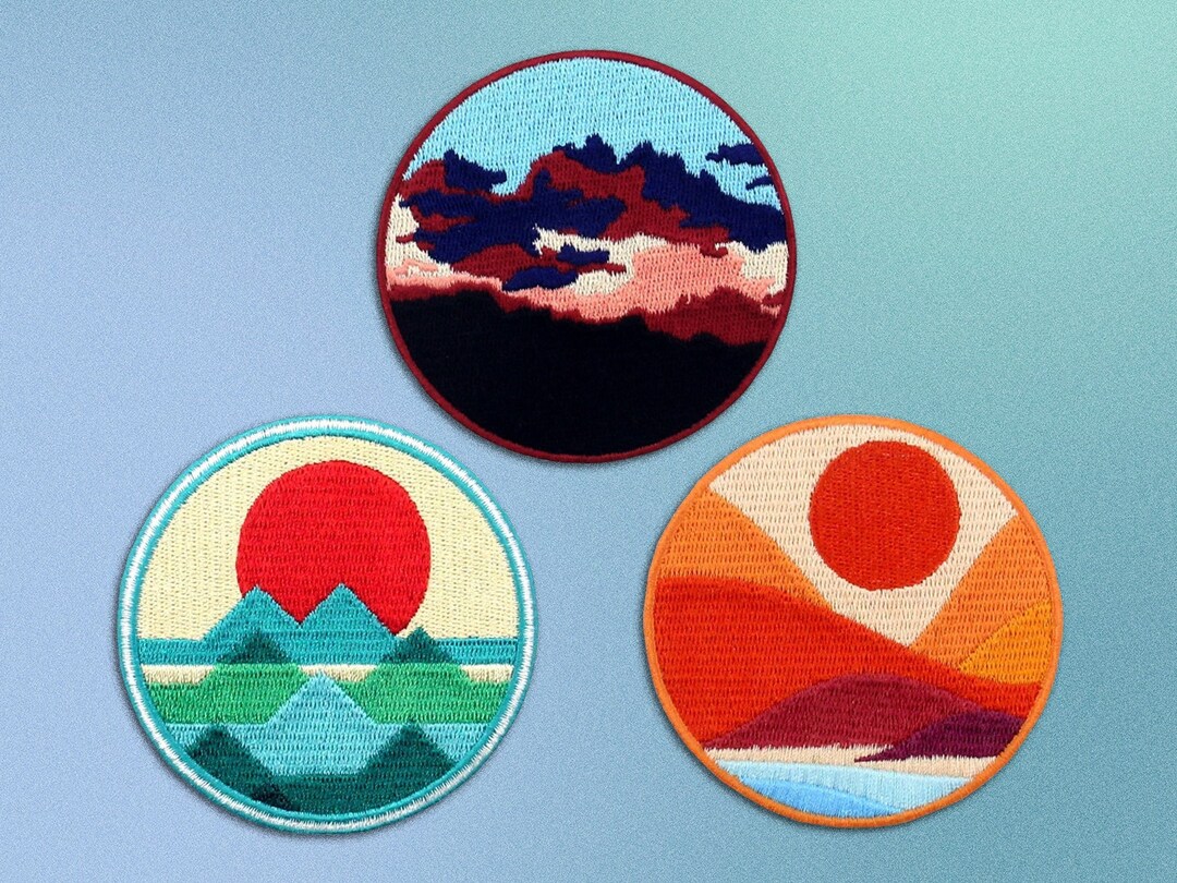 Cool Nature Patches for Hats, Travel Backpack Patches Iron On, Mountain