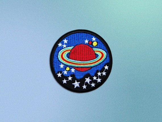 Space Iron on Patch, Embroidered Patches for Jackets, Cool Patches for Hats,  Small Planet Patch 2.6 