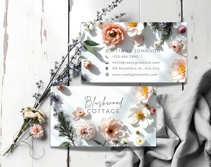 Custom Botanical Business Cards: Personalized Floral Branding for Small Business Owners and Creatives