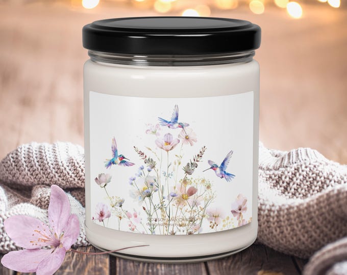 Hummingbird Scented Soy Candle - Nature Inspired Gift for Bird Lovers