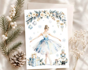 Ballerina Christmas Card: Nutcracker Ballet Holiday Greeting Card