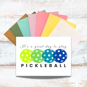 Pickleball Greeting Card: Watercolor Design, Kraft Envelope