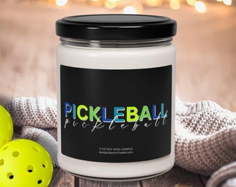 Pickleball Scented Soy Candle, Pickleball Lover Candle Gift, Birthday Pickleball Candle, Gift for Pickleball Partner, Unique Gift for Him