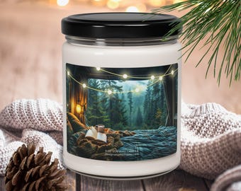 Camping in the Woods Scented Candle, View of the Forest Soy Candle, Lover of Van Life Candle, Nature Lover Decor, Gift for minimalist