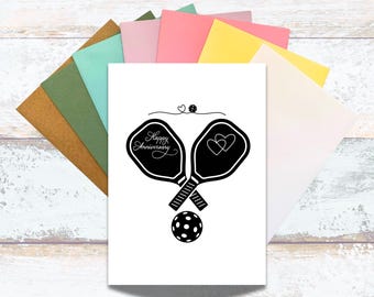 Happy Anniversary Pickleball Greeting Card, Anniversary Celelbration for Pickleball Couples, Lover of Pickleball Anniversary Card, For Him