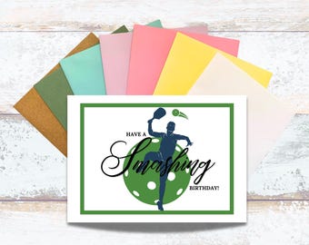 Have a Smashing Birthday Pickleball Card, Pickleball Card For Him, Lover of Pickleball Birthday Card, Athletic Pickleball Player Birthday