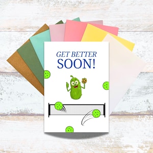 Get Better Soon Humerous Pickleball Greeting Card, Funny Feel Better Pickleball Card, Card for Injured Pickleball Player, Goofy Get Well