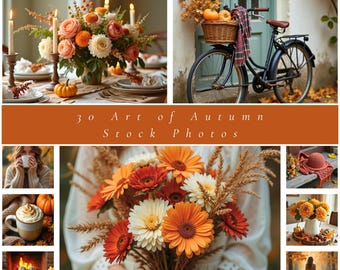 30 Fall Stock Photos, Cozy Autumn Lifestyle Bundle, Rustic Decor, Pumpkins & Florals, Soft Light Scenes, Faceless Seasonal Branding Images