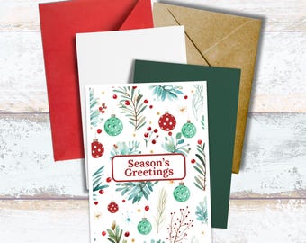 Season's Greetings Pickleball Holiday Greeting Card, Pickleball Tree Ornaments Christmas Greeting Card, Lover of Pickleball Holiday Greeting
