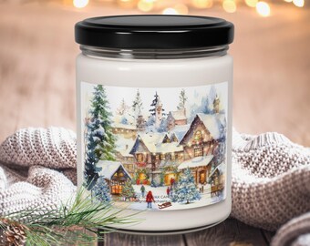 Christmas Market Scented Candle, Bavarian Winter Market Soy Candle , Snowy Winterscape Holiday Candle, Holiday Outdoor Market Candle Gift