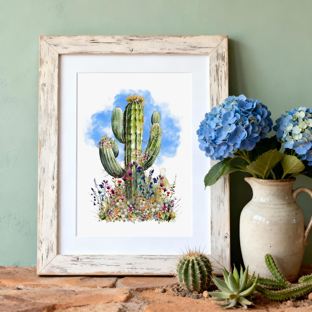 Saguaro Cactus Watercolor Art Print: Southwest Desert Decor - Etsy