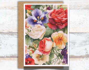 Vintage Inspired Floral Greeting Cards Set of 4, Luxurious Botanical Writing Cards for Her, Elegant Rococo Inspired Floral Stationery Gift