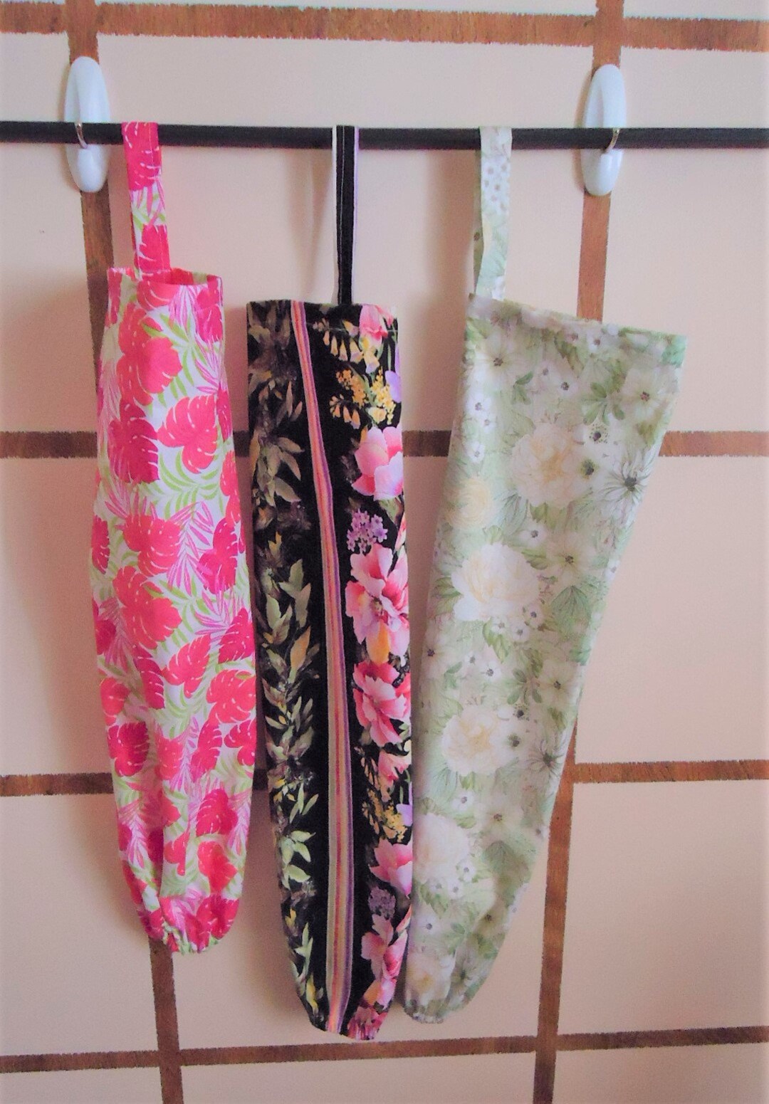 Florals Plastic Bag Dispenser, Grocery Bag Holders, Fabric Bag