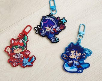 Overwatch Supports Acrylic Charms Keychains