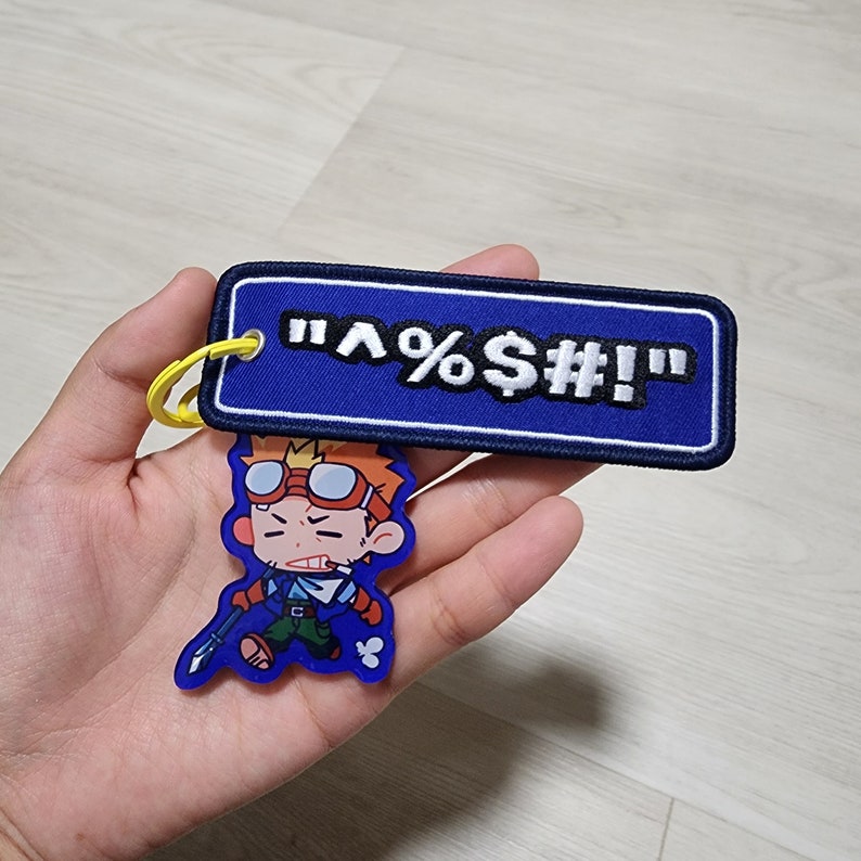 Final Fantasy VII FFVII Cid Highwind Acrylic Charm Keychain Embroidery ...