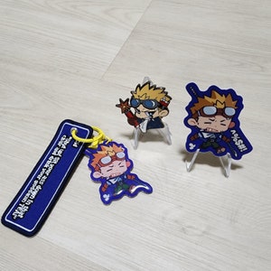 Final Fantasy VII FFVII Cid Highwind Acrylic Charm Keychain Embroidery Jet Tag Enamel Pin Sticker