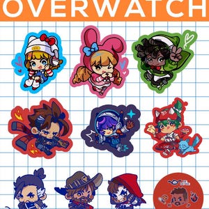 Overwatch Acrylic Charms Keychains Block Stands image 1