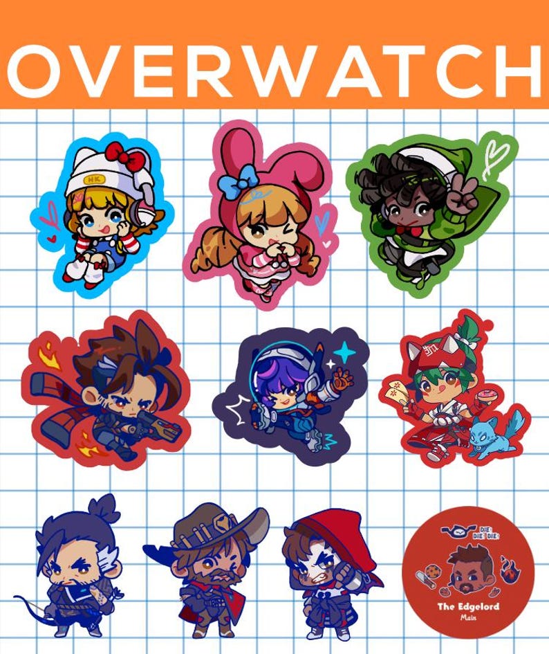 Overwatch Acrylic Charms Keychains Block Stands image 1