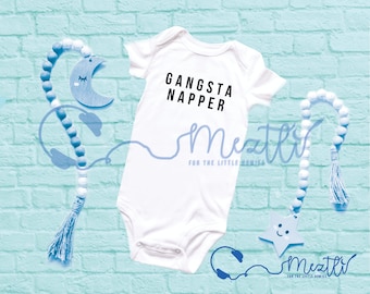 Gangsta Napper Onesie® | Hip Hop Bodysuit | Hip Hop Baby Clothes | Unisex Bodysuit | Baby Shower Gift | Unique Baby Clothes | Rap Music