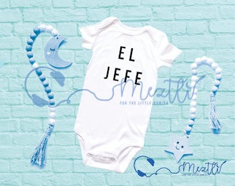 Jefe Onesie® | Spanish Mameluco | Hip Hop Baby Clothes | Unisex Bodysuit | Baby Shower Gift | Unique Baby Clothes | Rap Music