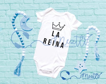 La Reina/ El Rey Onesie® | Spanish Mameluco | Hip Hop Baby Clothes | Unisex Bodysuit | Baby Shower Gift | Unique Baby Clothes | Rap Music