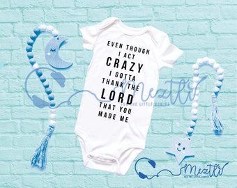 Thank the Lord Onesie® | Hip Hop Onesie® | Hip Hop Baby Clothes | Unisex Bodysuit | Baby Shower Gift | Unique Baby Clothes | Rap Music