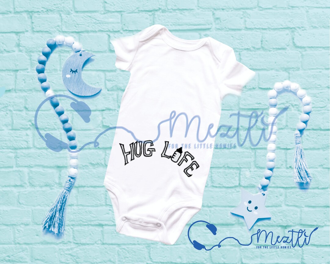 Tupac Hug Life Onesie® Hip Hop Bodysuits Hip Hop Baby Clothes Unisex