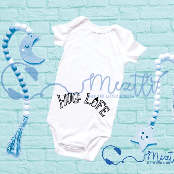 Tupac Hug Life Onesie® | Bodys Hip Hop | Vêtements Hip Hop Baby | | de body unisexe | cadeaux baby shower Vêtements | uniques pour bébé Musique rap