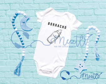 Borracho Onesie® | Spanish Mameluco | Hip Hop Baby Clothes | Unisex Bodysuit | Baby Shower Gift | Unique Baby Clothes | Rap Music