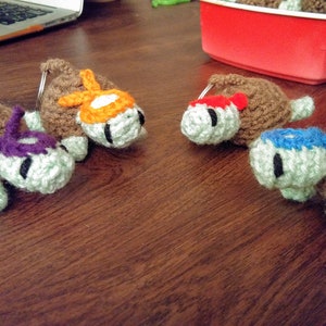 4 Pack ninja turtle haak sleutelhangers