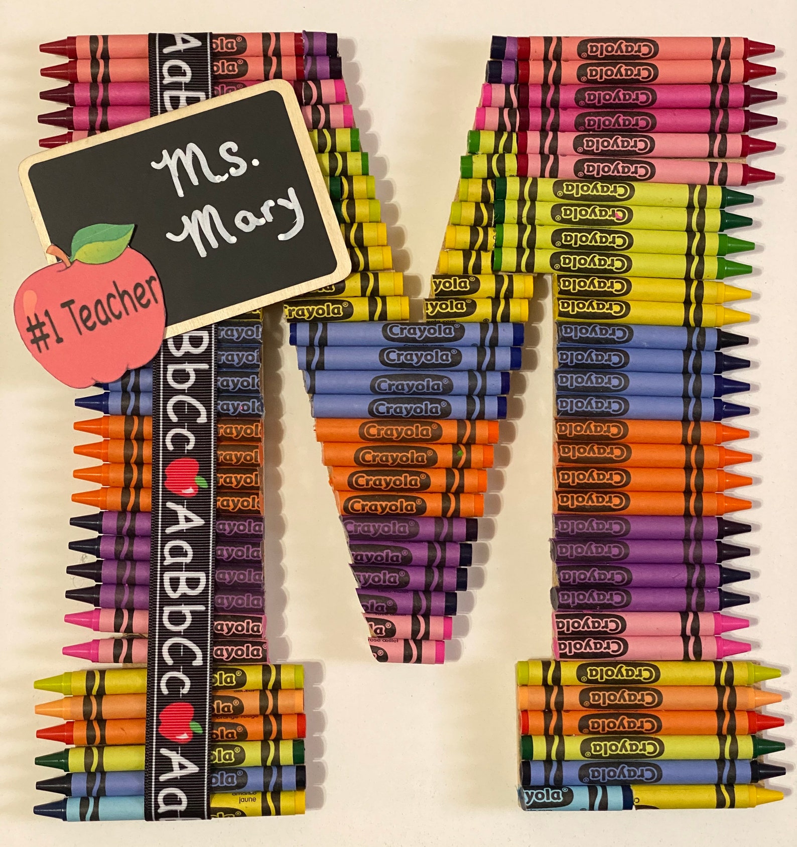 Crayon Letter Monogram for Teacher Appreciation Etsy