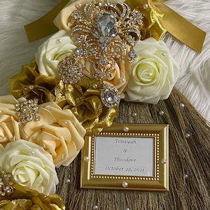 Personalized Wedding Broom (Large)- Gold/Champagne/Ivory