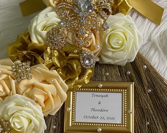 Personalized Wedding Broom (Large)- Gold/Champagne/Ivory
