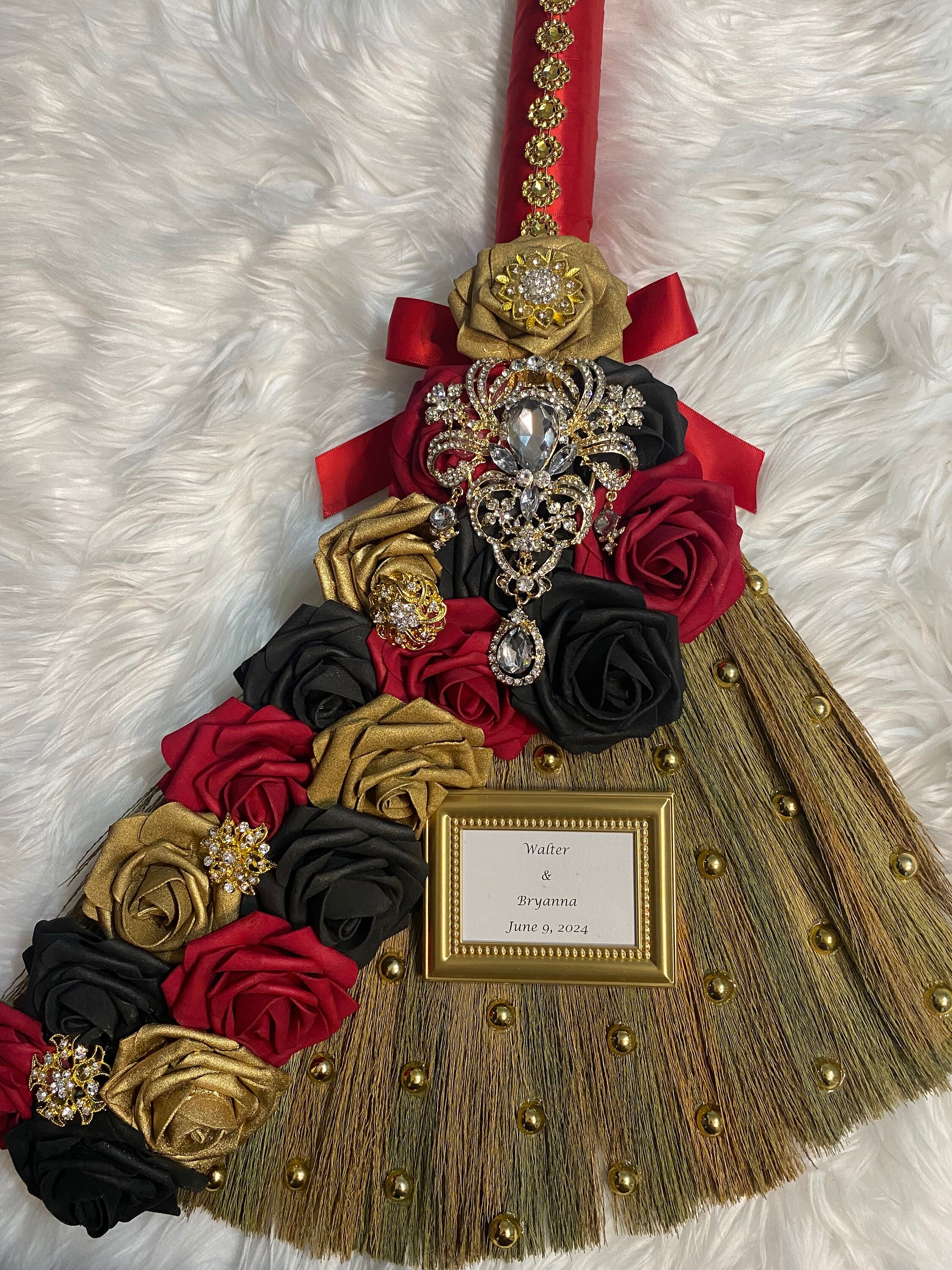 Bridal Cascade Personalized Wedding Broom Toss Bouquet Combo Etsy