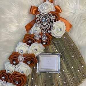Personalized Wedding Broom (Large)- Burnt Orange/Ivory - For Jump the Broom Ceremonies