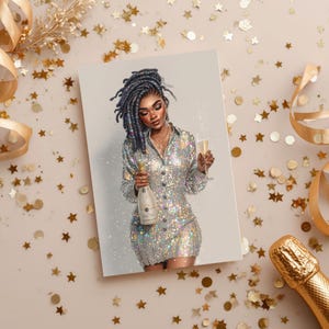 African American Woman Greeting Card, Her birthday, Birthday card, Black Woman Birthday, Thinking of You Card, Happy Birthday cards