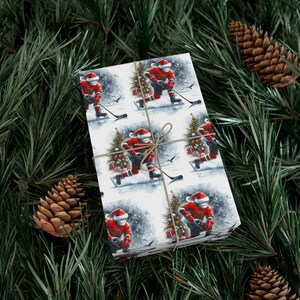 Wrapping Papers, Hockey Wrapping Paper, Christmas Wrapping Paper, Sports Fanatic Gift Wrap, Wrapping paper for Him, Gift for Him immagine 3