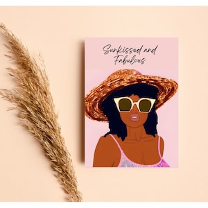 Sunkissed and Fabulous, African American Greeting Card