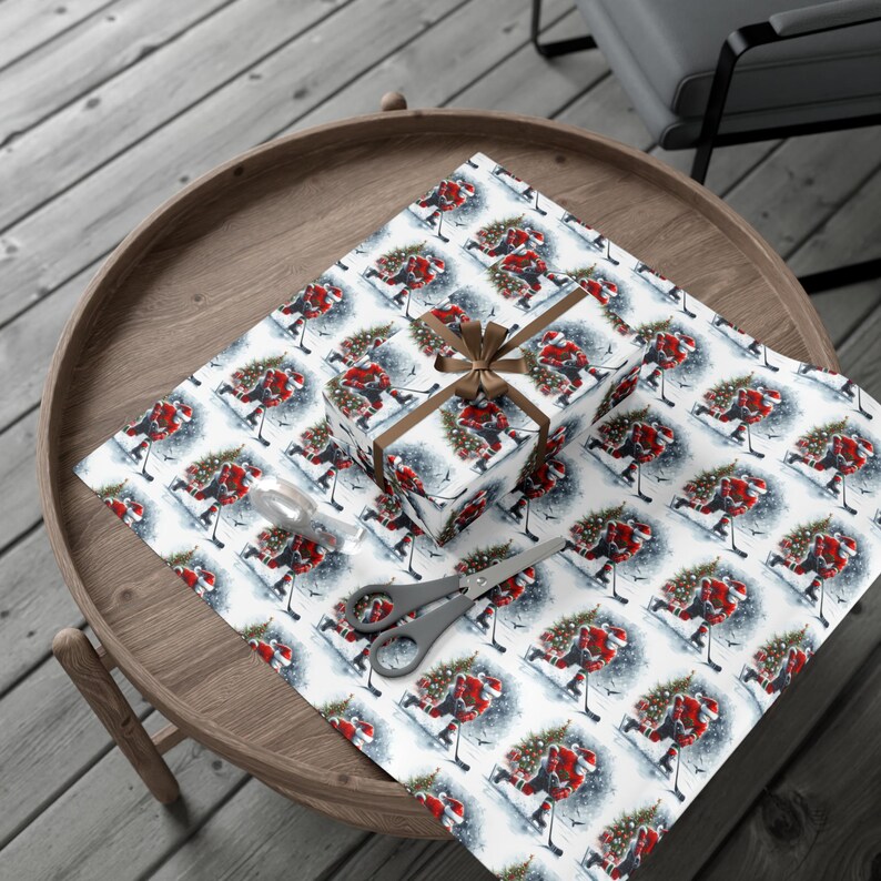 Wrapping Papers, Hockey Wrapping Paper, Christmas Wrapping Paper, Sports Fanatic Gift Wrap, Wrapping paper for Him, Gift for Him immagine 4
