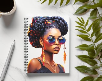 Black Girl Magic Spiral Notebook - African American Woman Journal