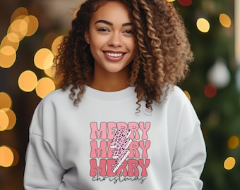 Merry Christmas-sweater, feestelijke vakantie ronde hals