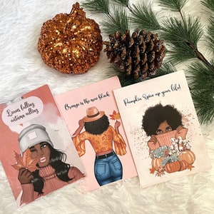 Biglietto d'auguri afroamericano, biglietto d'auguri a tema autunnale, pacchetto di biglietti d'auguri, biglietto d'auguri vuoto, biglietti d'auguri alla melanina