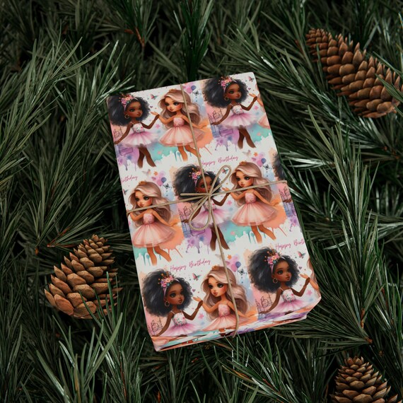 Doll Birthday Wrapping Paper Barbie Inspired Birthday Gift Wrap Girl s Birthday Wrapping Paper Girl Birthday Party Wrapping Paper Etsy