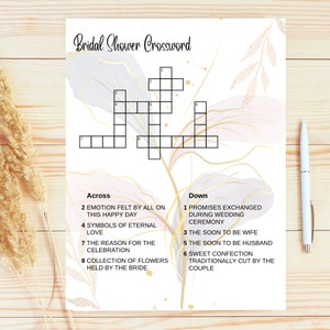 Bridal Shower Games Printed, Printed Wedding Shower Games, Bridal Shower Crossword, This or That Bridal Shower Games for Bridal Shower Party