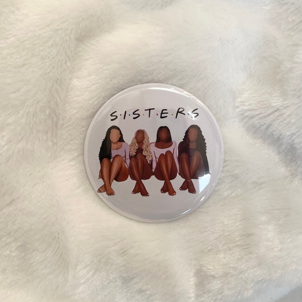 Sisters African American Pinback Button