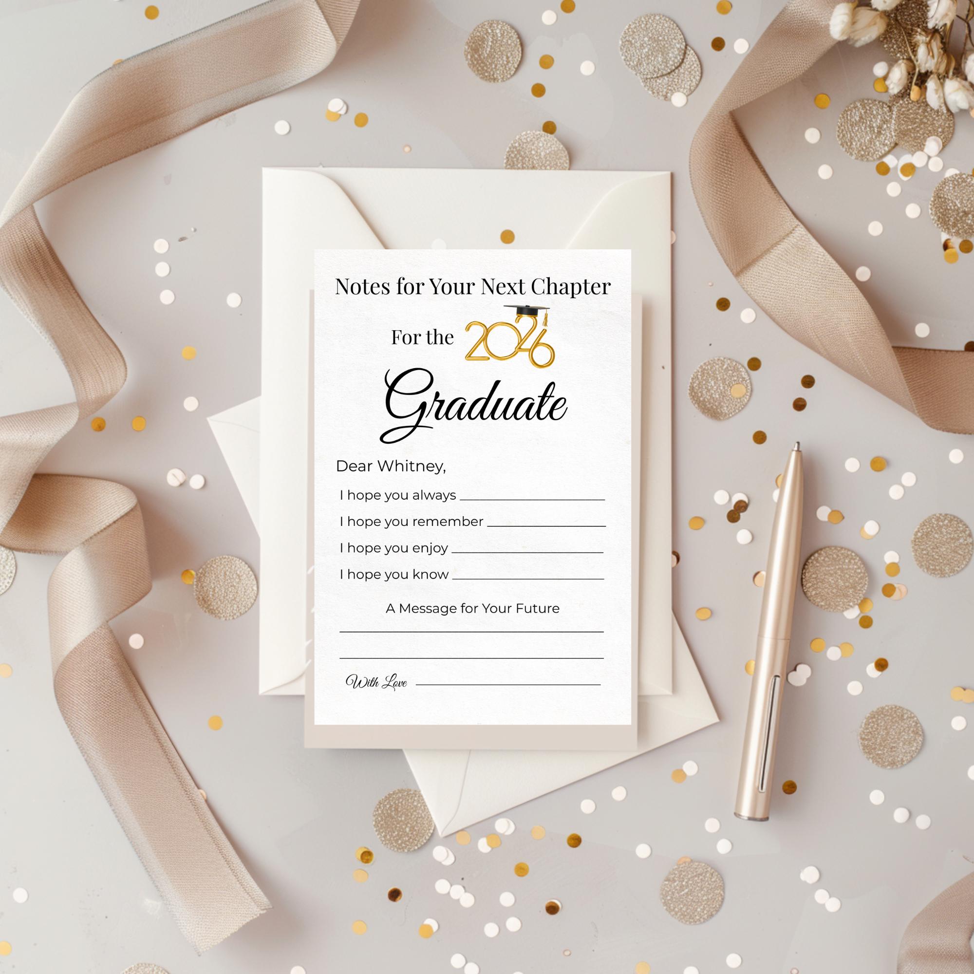 Senior Grad Notes Graduation Advice Cards 2026, Notes for Your Next Chapter, Grad Party ...