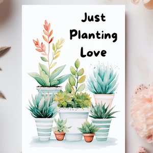 Apenas plantando cartão de amor, pensando em você cartão, cartão de felicitações