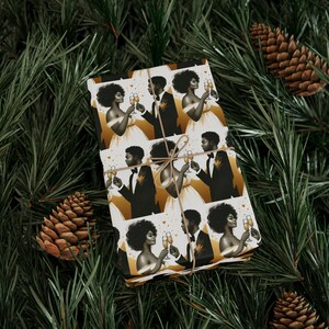 African American Wrapping Paper, Valentines Day, Black Couple Gift Wrap