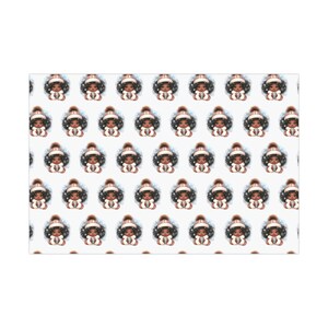 Cute Black Girl Winter Hot Chocolate Wrapping Paper (24x29 inch) zdjęcie 2